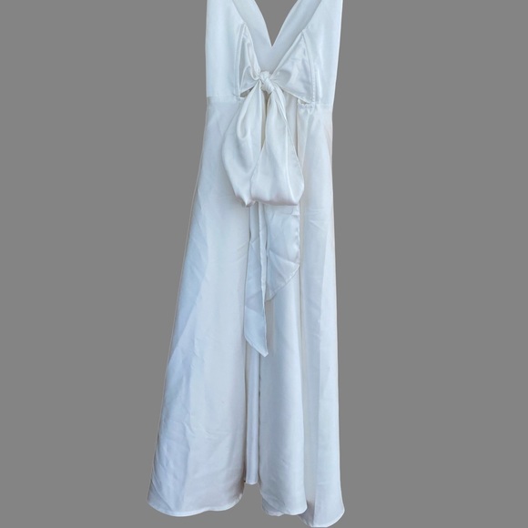 Lulu's Elegant White Midi Dress - Picture 10 of 14